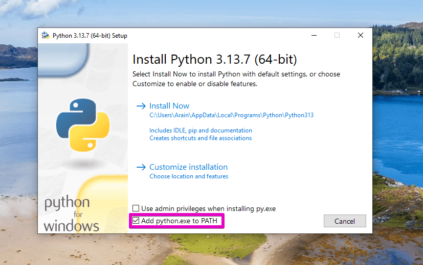 Python 3.13.7 (64-bit)