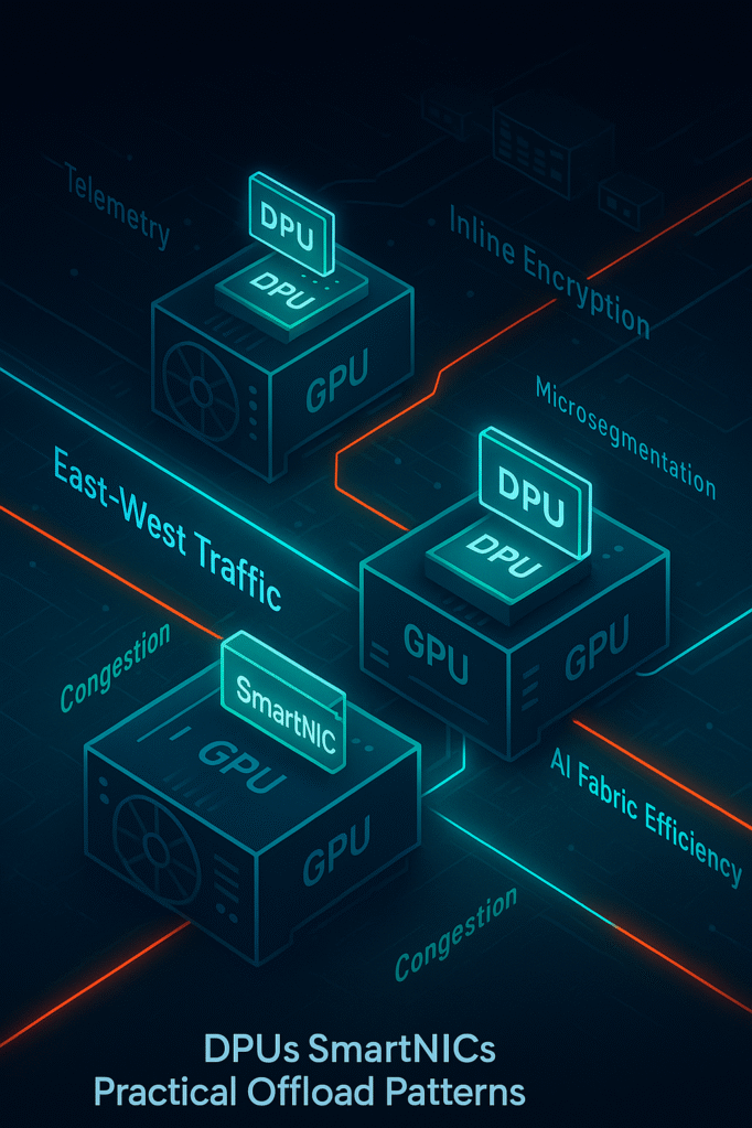 DPUs/SmartNICs for AI fabrics: Offload Patterns for East–West Traffic