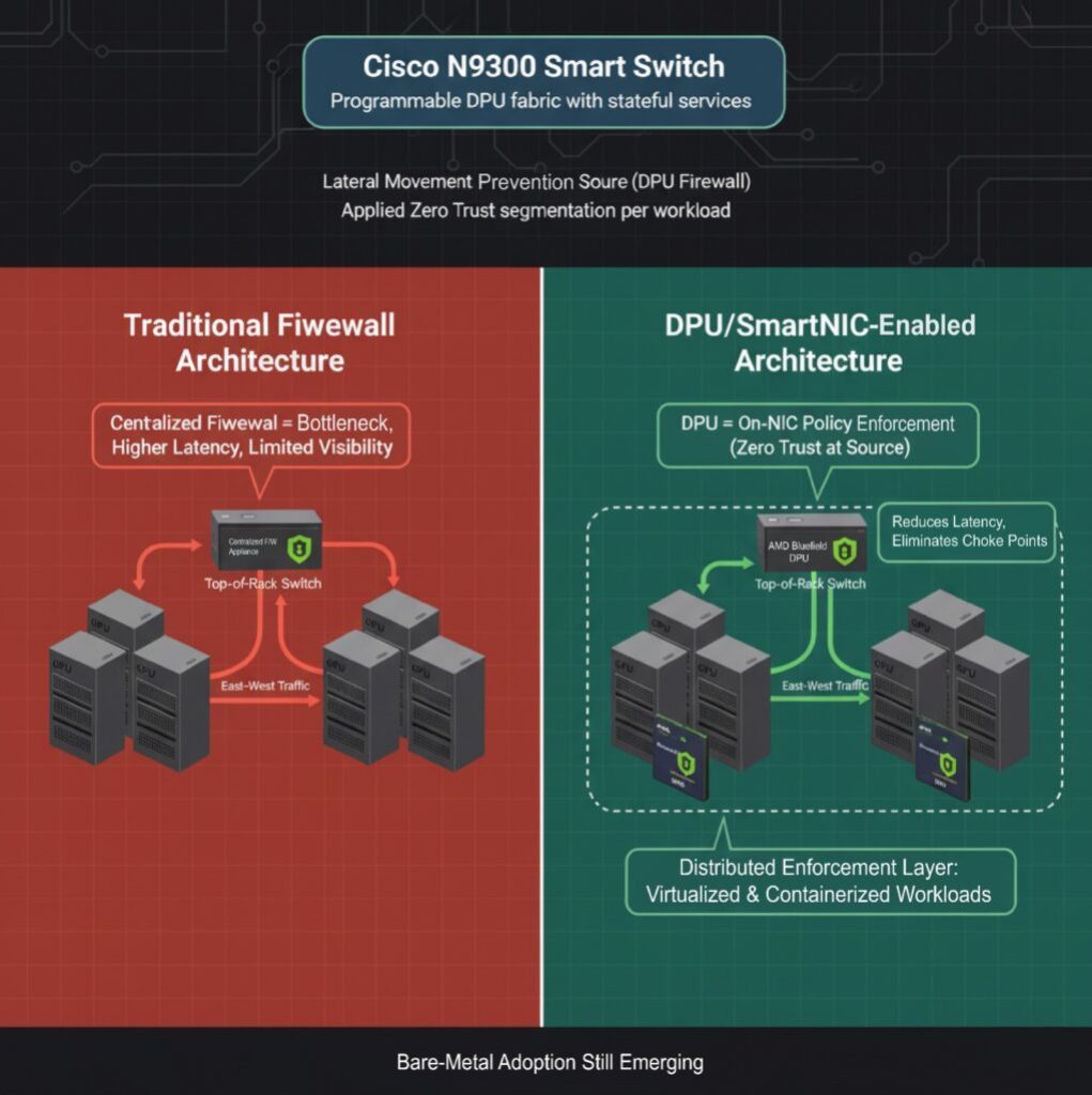Offload pattern Microsegmentation and distributed firewalling