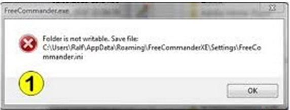 Folder is not writable to save file