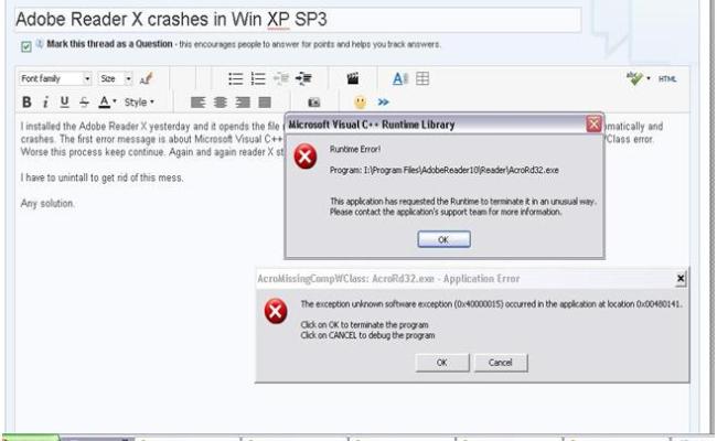 Adobe Reader X Automatically Starts And Crashes - Techyv.com
