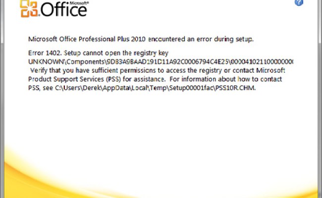 Office 2010 Error During Setup - Techyv.com