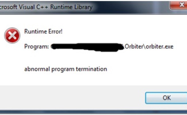 25 Microsoft Visual C Runtime Error Abnormal Program Termination