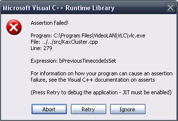 What causes the roblox error code 279? Microsoft Visual C++ Runtime Library error with VideoLan