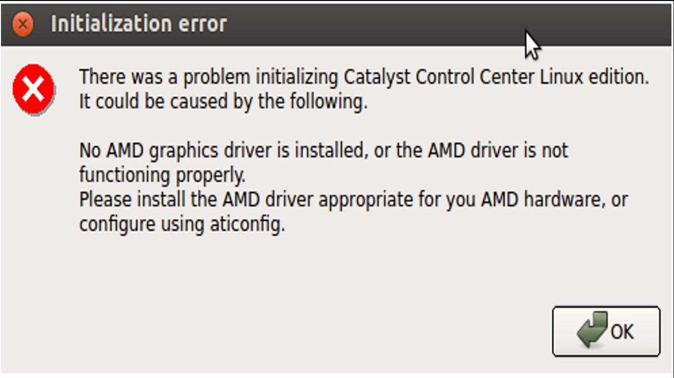 Problem Initializing Catalyst Control Center On Linux