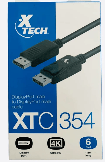 Xtech DP Cable DisplayPort DP m to DisplayPort m 6 ft XTC354