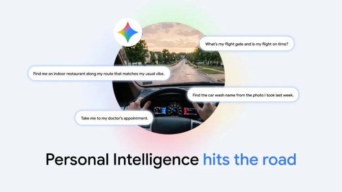Interface do Gemini no Android Auto exibindo informações pessoais