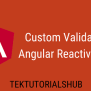 Custom Validator In Angular Reactive Form - Tektutorialshub