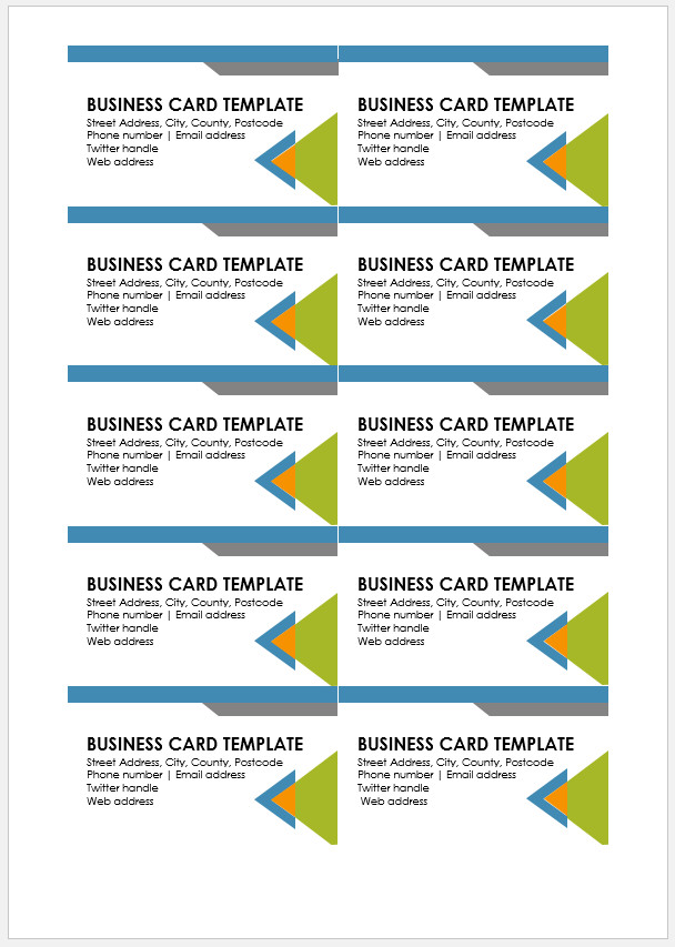 Free Printable Business Card Template Templateral