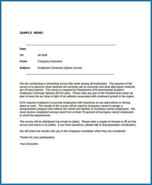 Free Printable Business Memo Format Templateral
