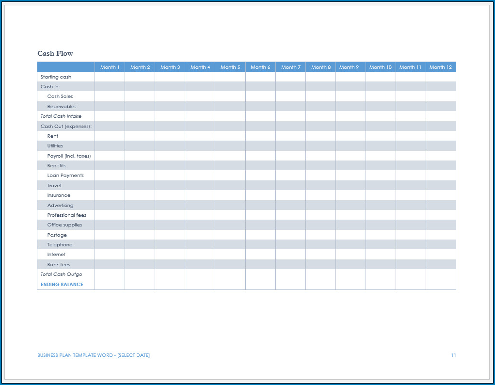 Free Printable Business Plan Template Word Templateral