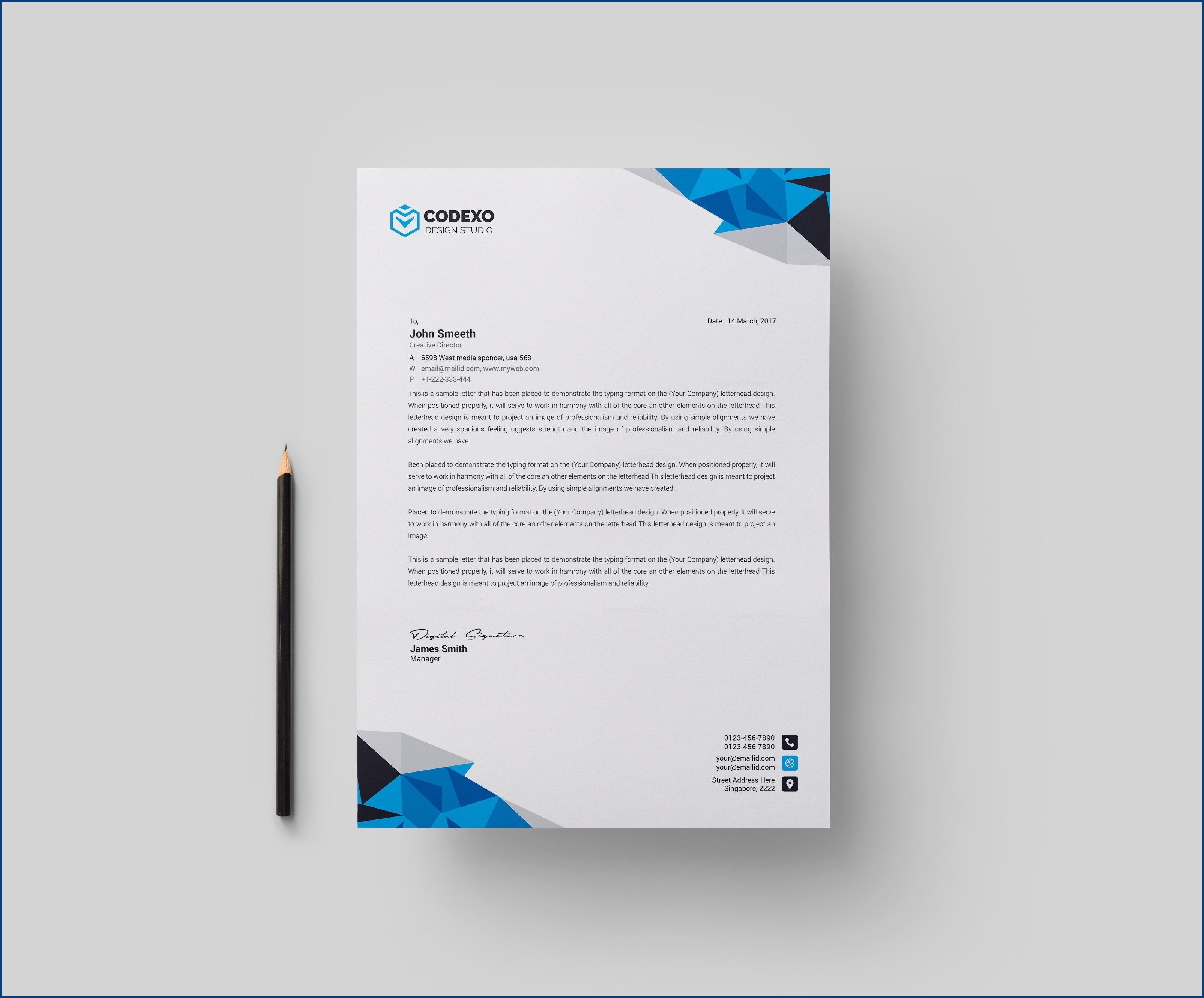 45 Free Letterhead Templates Examples Company Business 8 5 X 11 Letterhead Templates