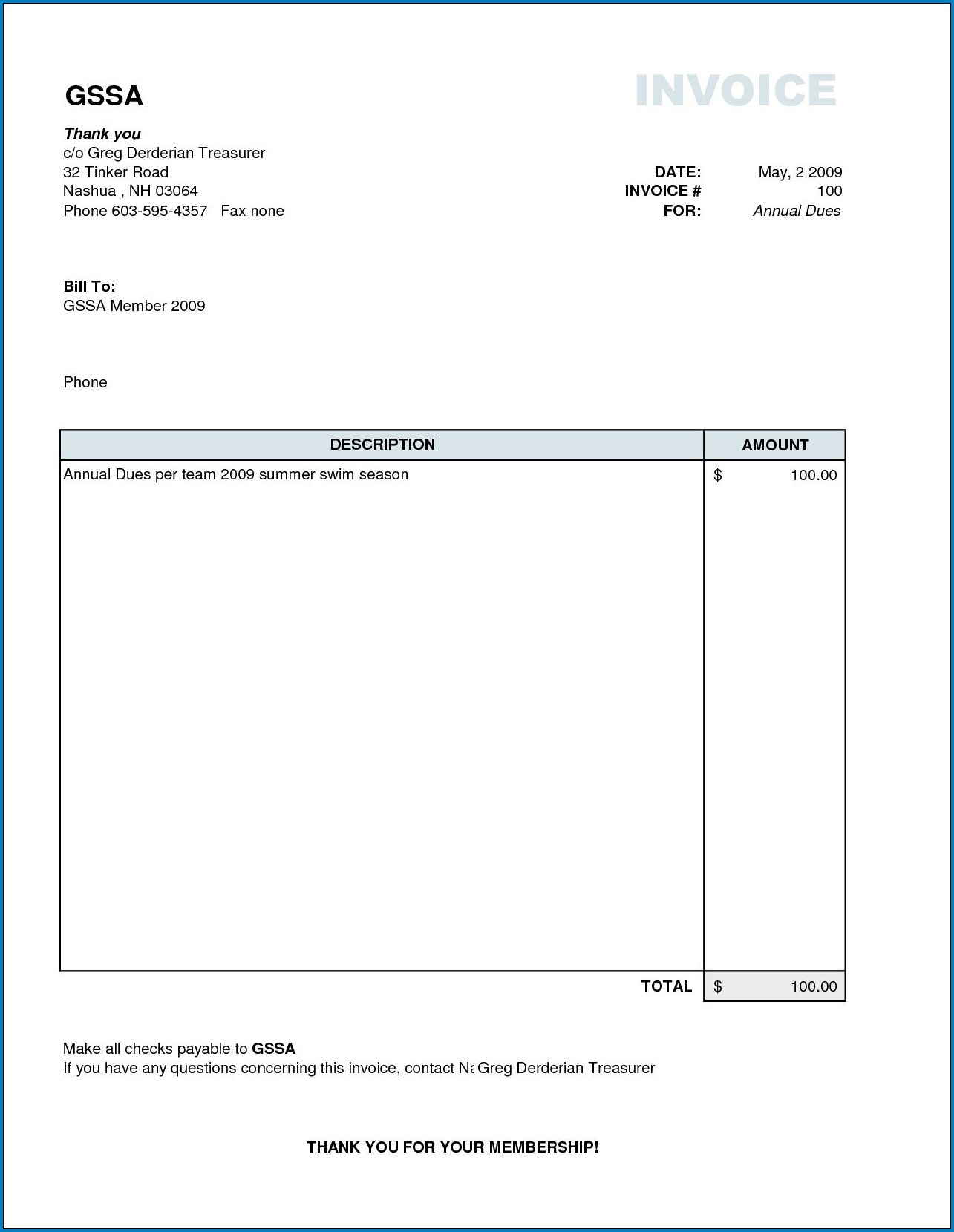 Free Printable Simple Invoice Template Templateral