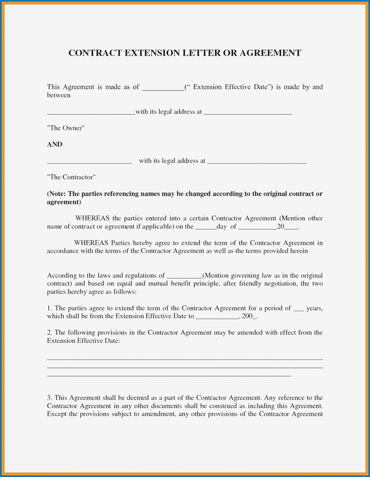 Free Printable Mutual Agreement Between Two Parties Templateral