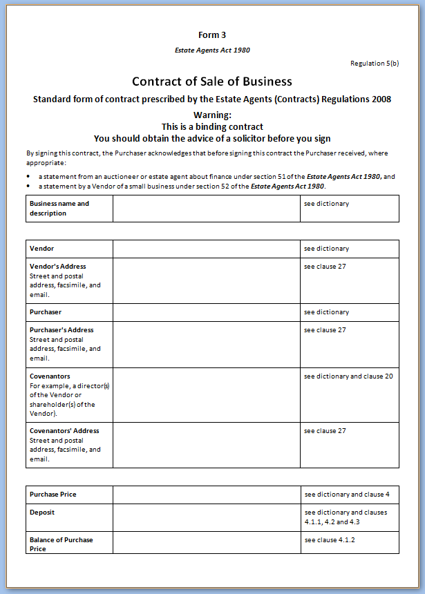 Free Printable Sales Contract For Business Templateral