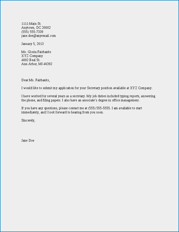 Free Simple Resume Cover Letter Template Templateral