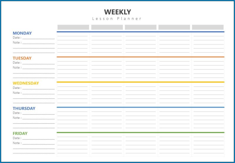 Free Printable Weekly Lesson Planner Download Free Printable Weekly - Perfect Light Wallpaper - High Resolution