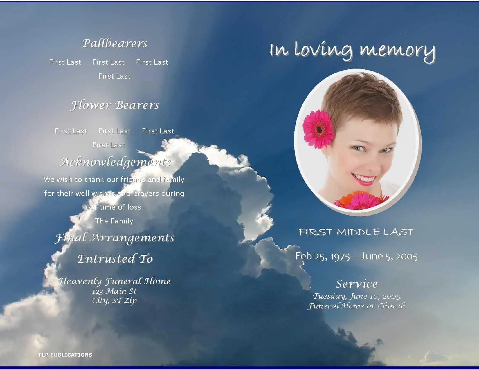 7 Free Funeral Program Templates Microsoft Word Website Wordpress Blog