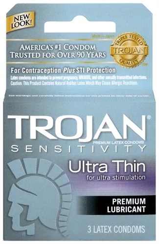 Trojan Sensitivity Ultra Thin Lubricated Condoms - 3 Pack Lubes & Essentials Paradise Marketing