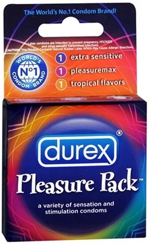 Durex Pleasure Pack - 3 Pack Lubes & Essentials Paradise Marketing