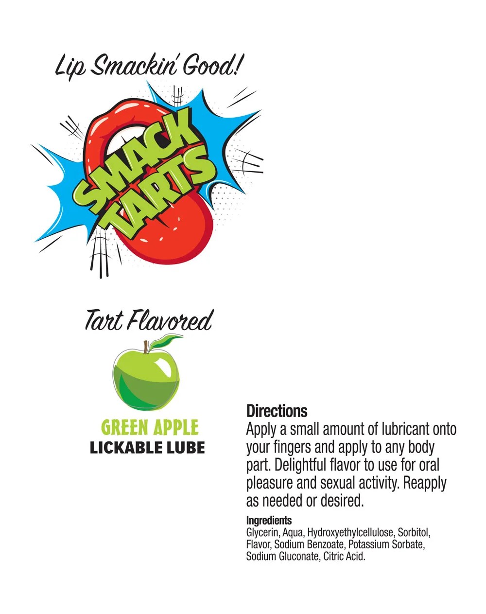 Smack Tarts 2oz Lickable Flavored Lubricant - Green Apple Lubes & Essentials Little Genie