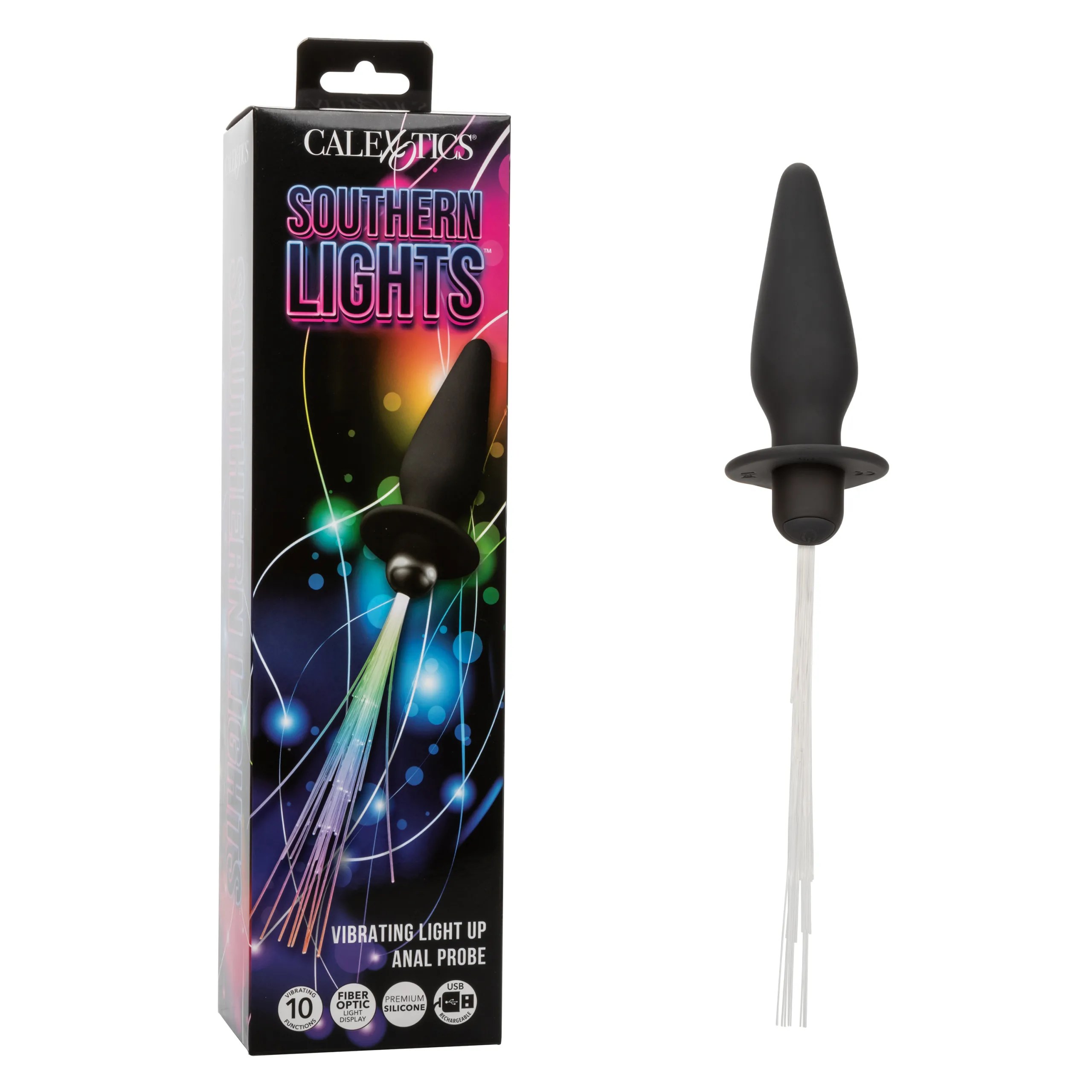 Southern Lights - Vibrating Light Up Anal Probe - Black Vibrators CalExotics