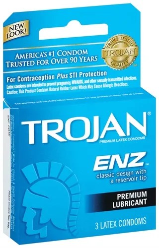 Trojan Enz Lubricated - 3 Pack Lubes & Essentials Paradise Marketing