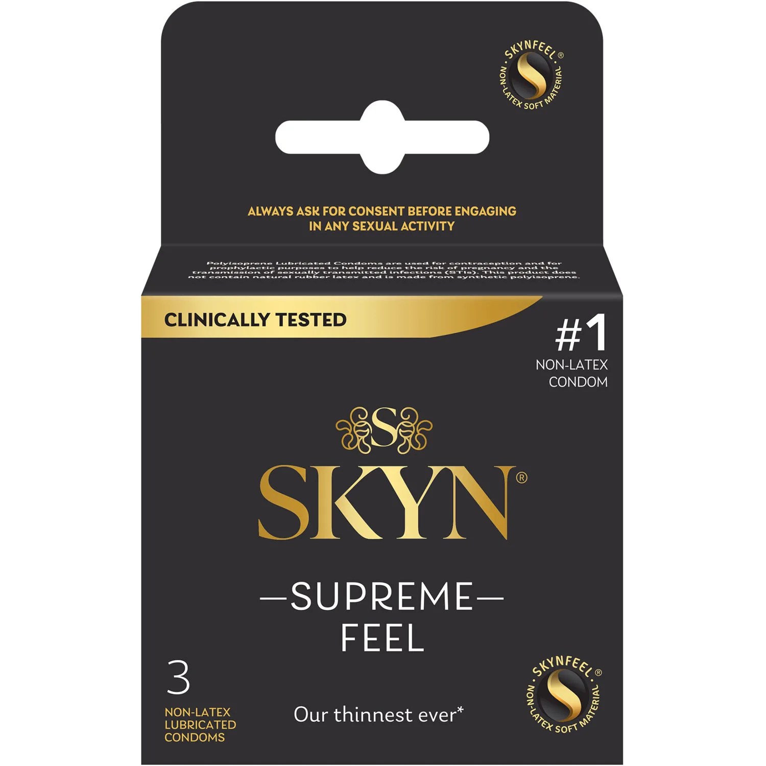 Skyn Supreme Feel 3 Count Condoms Lubes & Essentials Paradise Marketing