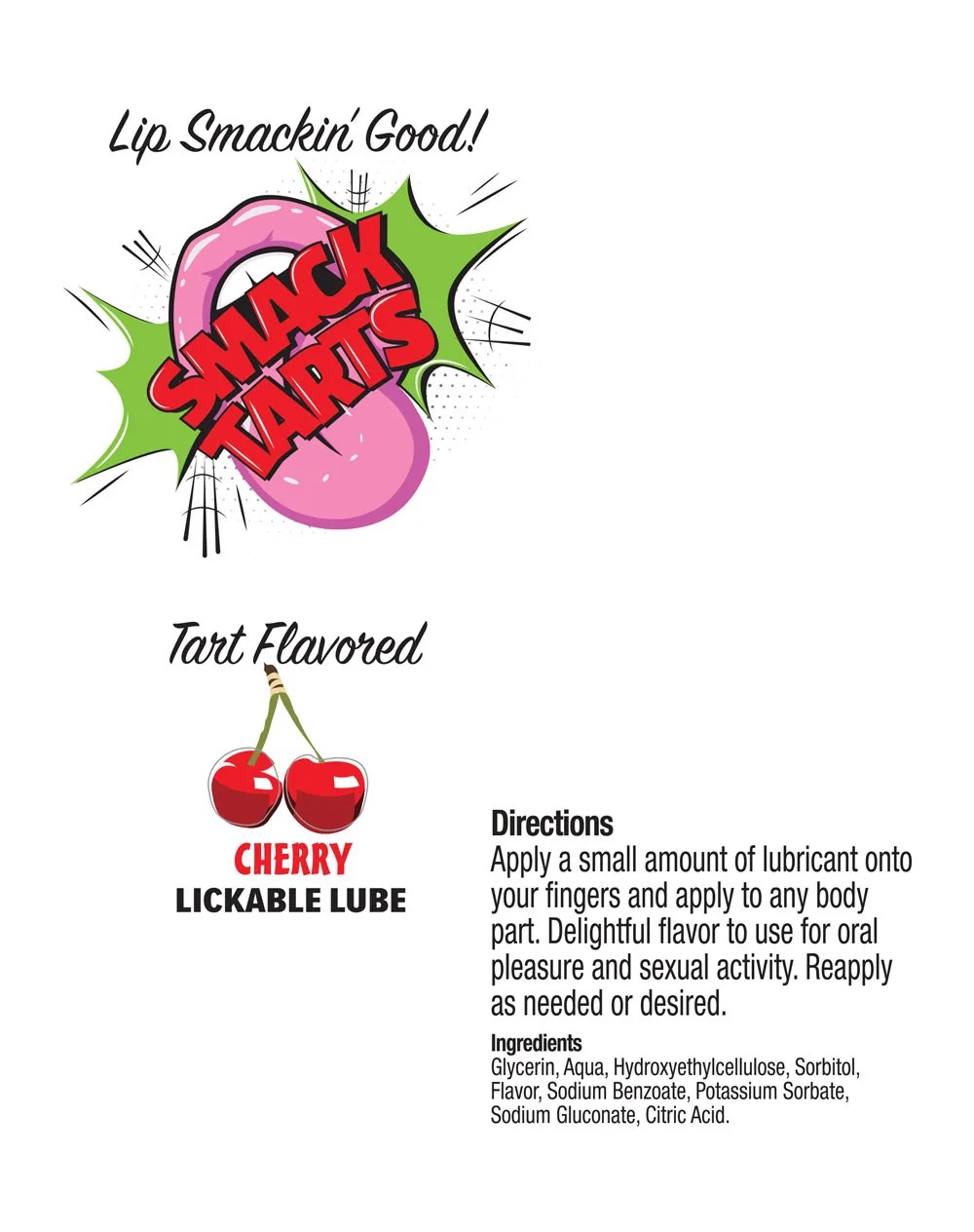 Smack Tarts 2oz Lickable Flavored Lubricant - Cherry Lubes & Essentials Little Genie