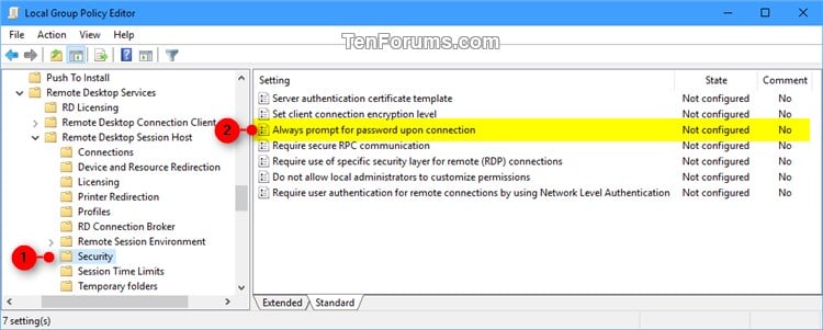 Possible reasons are blank passwords not allowed, logon hour restrictions, or a policy restriction has been 1. Enable Always Prompt For Password Upon Remote Desktop Connection Tutorials