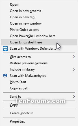 Windows 10 Tip Remove Open Linux Shell Here Option From Folder Context Menu Askvg - Gradient Wallpapers - Ultra HD Mobile Collection
