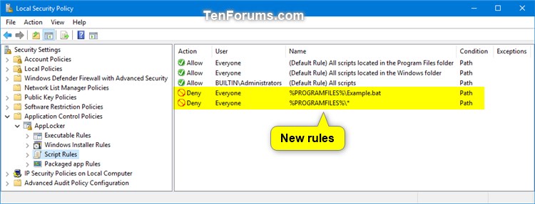 Use Applocker To Allow Or Block Script Files In Windows 10 Tutorials - Classic Retina Nature Arts | Free Download