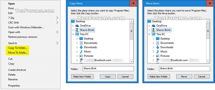 Add Copy To Folder And Move To Folder Context Menu In Windows 10 Tutorials - Premium Geometric Texture Gallery - Retina