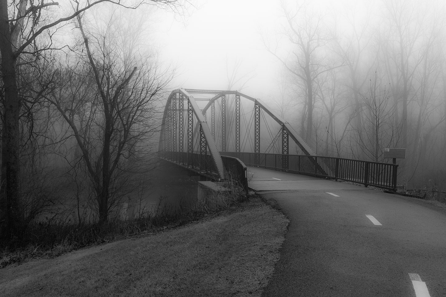 Bridge with heavy fog