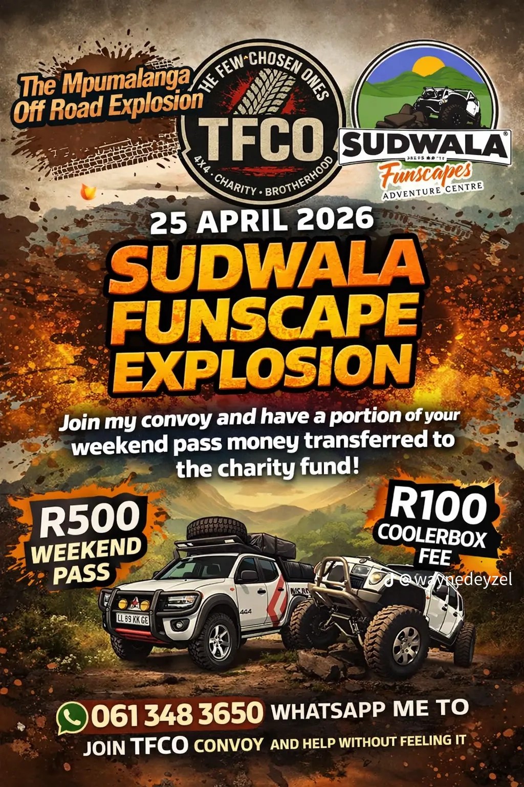 Sudwala Funscape Explosion 2026 Charity Drive Terrain Tactics 4x4 