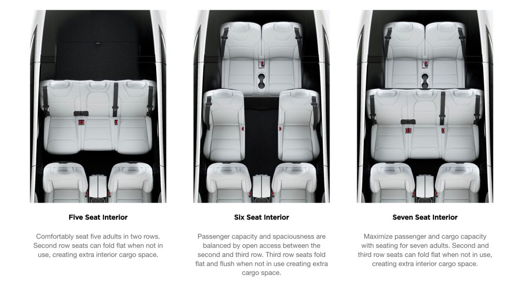 Tesla model x in 7-seat configuration finally gets fold-flat 2nd row