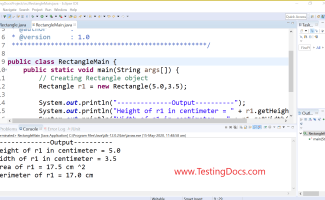 Java Program To Calculate Area Of Rectangle - TestingDocs