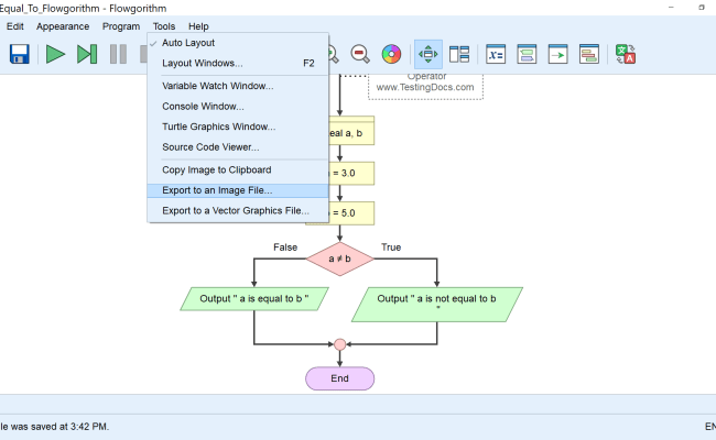 Export Flowgorithm Flowchart - TestingDocs