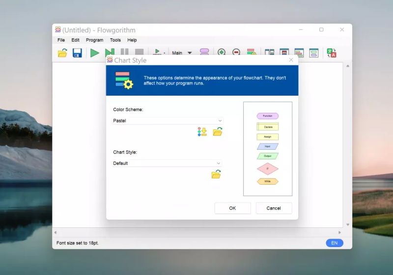 Configuring Flowgorithm To Use Standard Flowchart - Ocean Image Collection - Mobile Quality