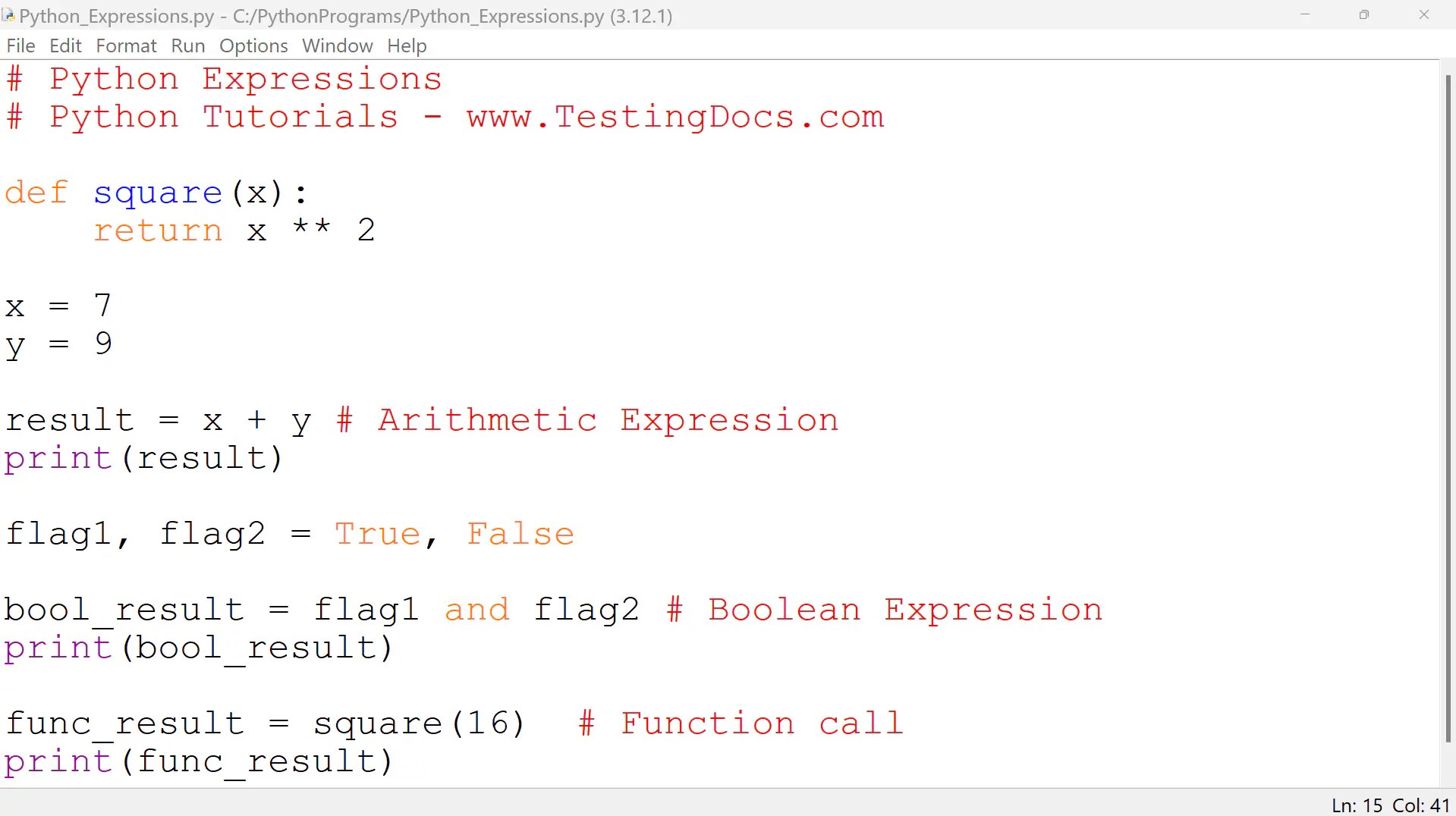 Python expressions