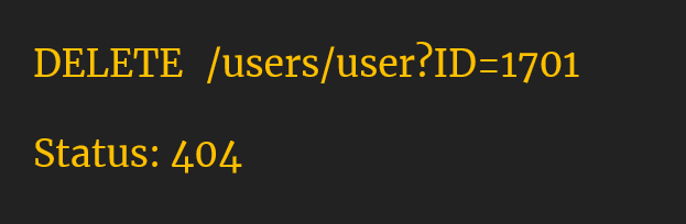 API Testing: A Delete Request - failure for missing user.