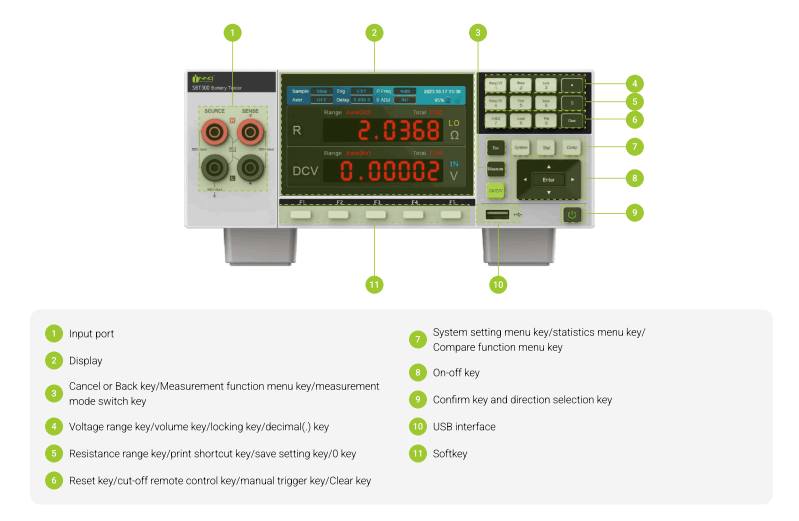 INNO Instrument SBT300 Yüksek Hassasiyetli ve Yüksek Çözünürlüklü Akü - Batarya Test Cihazı - Görsel 2