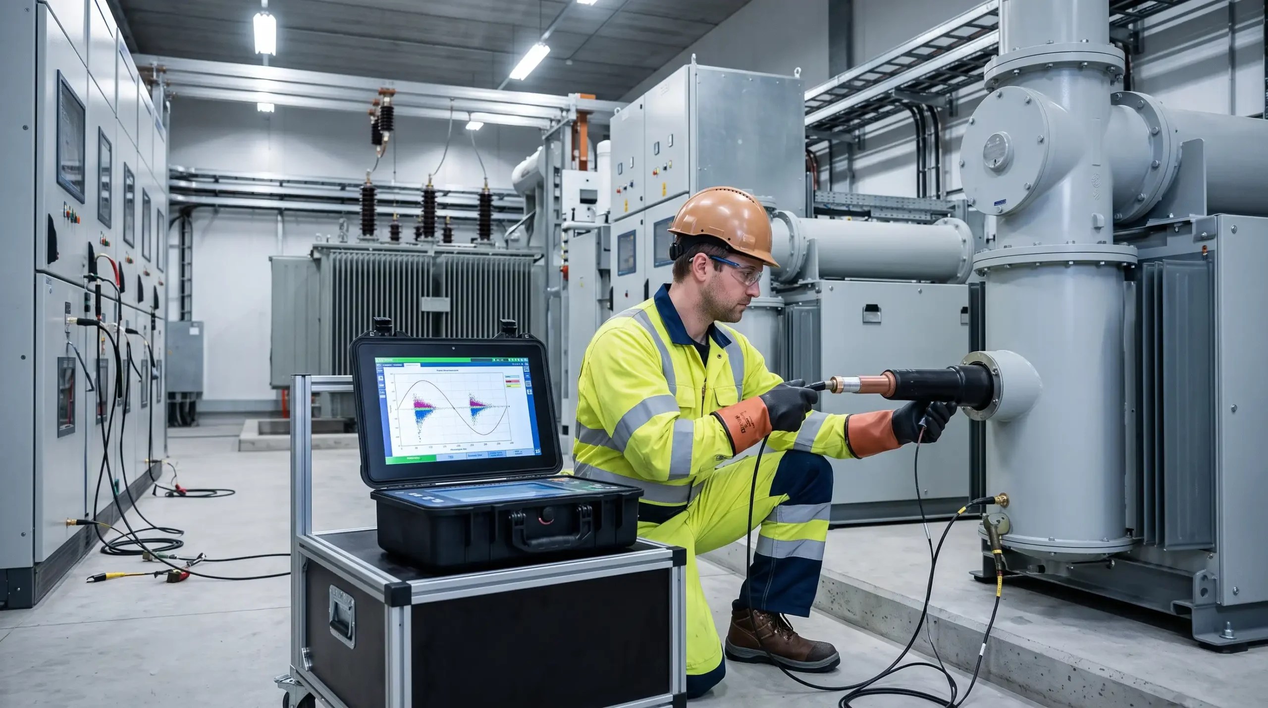 Kısmi deşarj test cihazı ile yüksek gerilim ekipmanında Partial Discharge PD ölçümü