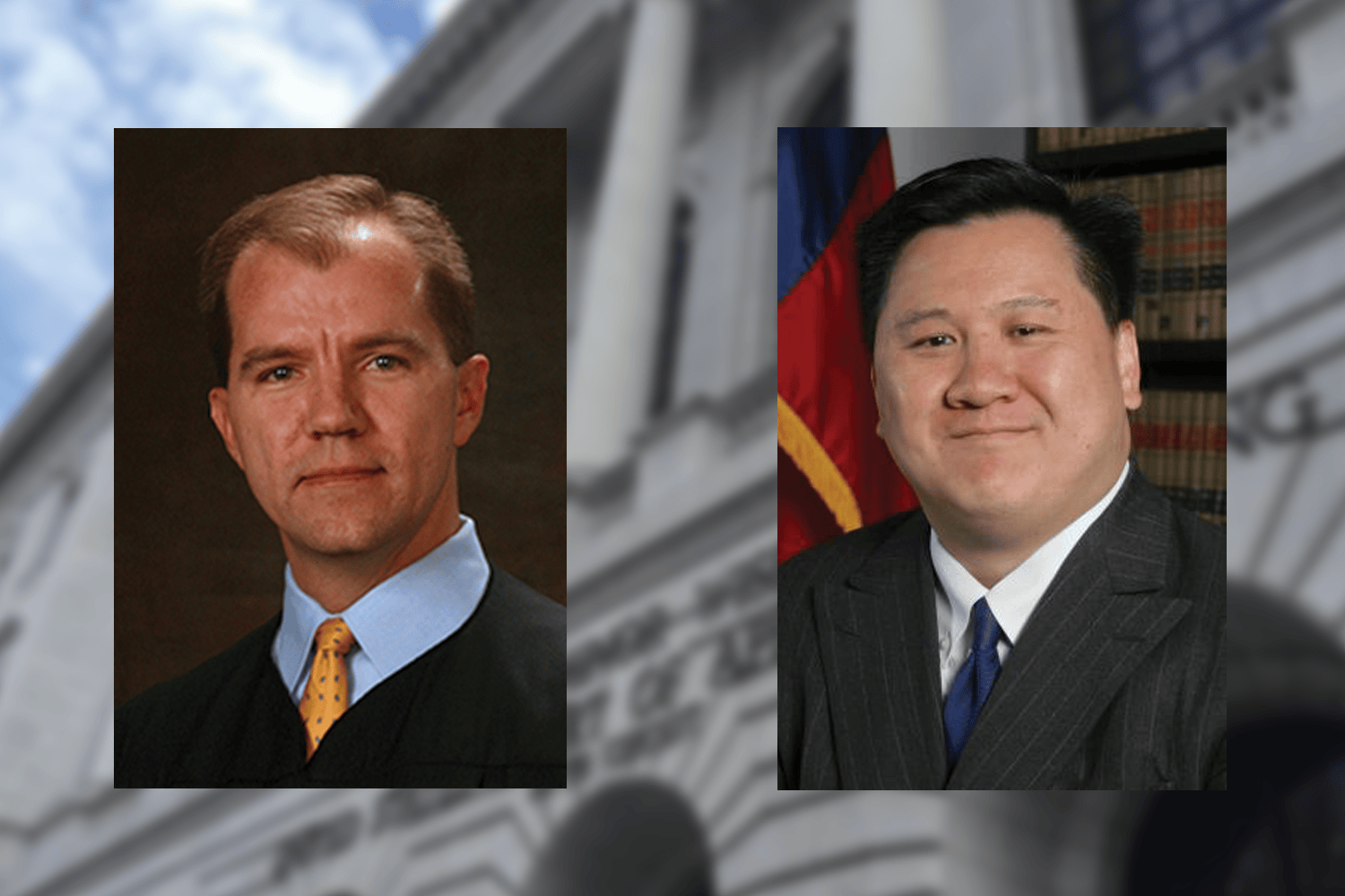 Texas Supreme Court Justice Don Willett, left, and Dallas attorney James Ho.