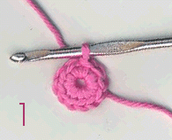 crocheted Oval Center Rose