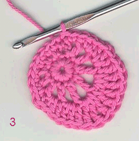 crocheted Oval Center Rose