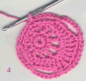 crocheted Oval Center Rose