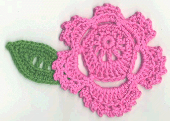 Oval Center Rose from Crochet Bouquet