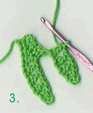 Crocheted Palm Leaf, step-by-step