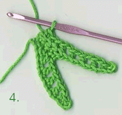 Crocheted Palm Leaf, step-by-step